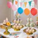 Gold Cake Stands Set, 5pcs Metal Tiered Cupcake Diaplay Stand Serving Platter for Dessert Table, Dessert Candy Fruit Tray for Wedding Baby Shower Birthday Party