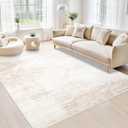 Area Rugs 6x9 Living Room: Washable Rug Modern Abstract Large Rug Soft Non Slip Neutral Rugs Stain Resistant Indoor Carpet for Bedroom Kitchen Dining Room Table Nursery Home Office Rugs(Beige,6'x9')