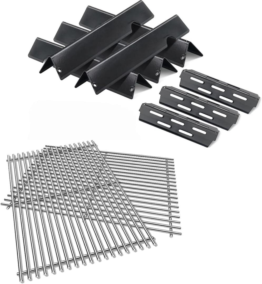 66095 Cooking Grids With 66795 Flavorizer Bars Heat Deflector For Weber Genesis 2 Grill Parts,for Weber Genesis ii 300 Series,Replacement For Weber Genesis ii E-310 E-315 E-325 E-330 E-335 S-310