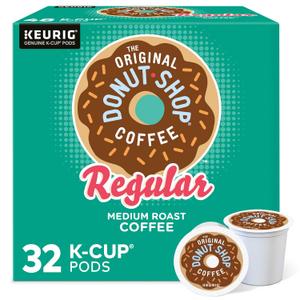 The Original Donut Shop Regular, Single-Serve Keurig K-Cup Pods, Medium Roast Coffee Pods, 32 Count (EXP 02/15/28)