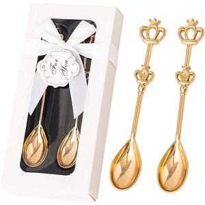 60Pieces(30 Packs) Crown Tea Spoons for Wedding Favors,Bridal Shower or Baby Shower Favors, Dringk Spoon Gifts or Souvenirs for Guests Bulk