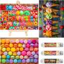 Small Jigsaw Puzzles for Adults 150 Pieces Mini Jigsaw Puzzles Challenging Vintage Candy 6 x 4 Inches, 3 Pcs, Mini Easel Included