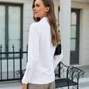 Womens Button Down Shirt Slim Fit Stretch Wrinkle-Free Shirts for Women Long Sleeve Collared Work Blouse for Casual (White, S)