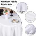 Fixwal 6 Pack White Round Tablecloth, 120 Inch Round Table Cloth Polyester Fabric Washable Table Covers for Wedding, Party, Banquet, Christmas Decorations, Birthday Events