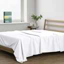 THREAD SPREAD 100% Organic Cotton Percale Flat Sheet King Size - 1 PC Flat Sheet, White - Crisp, Cool and Strong Bed Linen, Top Sheets for Hot Sleepers, Luxury Breathable GOTS Certified Sheets