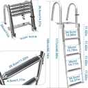 Amarine Made Dock Ladder, 4 Step Pontoon Boat Ladders, Stainless Steel Telescoping Boat Ladder, Marine Folding Ladder with Handrails, Dock Steps for Boats, Load Capacity-440lb