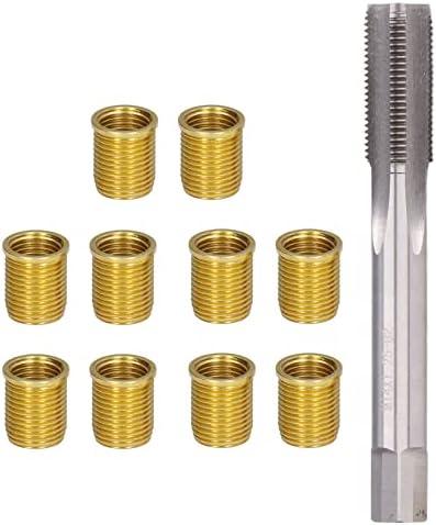 Camrusic Spark Plug Thread Repair Kit, M12x1.25 Inserts and M14x1.25 Tap Stainless Steel Thread Repair Tool for Automotive Engine