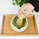 Artcome Matcha Tool Set - Complete Kit with Matcha Bowl with Spout, Bamboo Whisk, Tea Scoop, Whisk Holder, Scoop Holder, Tea Cloth & Powder Strainer, Golden Glaz