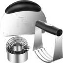 Pastry Cutter Biscuit Cutter Dough Cutters, Stainless Steel Butter Pastry Cutter Tool, Pastry Blender Baking Dough Tools, Round Biscuit Cutters, Sturdy & Long-Lasting, Gift Package (3 Pcs/Set)