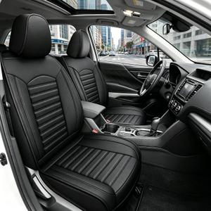 DISUTOGO for Subaru Outback Seat Covers 2020 2021 2022 2023 2024 2025 2026 Full Set Seat Covers Waterproof Faux Leather 1:1 Custom Car Seat Covers Airbag Compatible(5 Seats,Black)