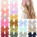doboi 5.5 Inch 20PCS Baby Girls Fable Hair Accessories: Muslin Gauze Long Tail Hand-Tied Alligator Clips for Toddlers and Kids