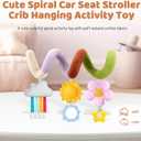 Stuffed Spiral Baby Car Seat Toys, Best Newborn Shower Gifts, Soft Infant Essentials Must Have Stroller Hanging Toys (Vibrant Nature)