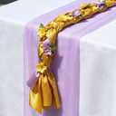 Princess Theme Table Runner Braided Tablerunner Purple and Gold Satin Decor 79 Inch Table Decorations for Wedding Birthday Party Baby Shower Anniversary Party Supplies