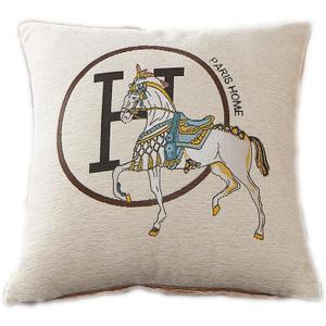 Croker Horse 18x18'' inches Throw Pillow Cushion Covers Set Pack of 2 Pcs - Luxury Horse Embroidery Modern Style Couch Sofa Pillow Cover for Living Room Bedroom (White)