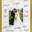 16x20 Wedding Signature Frame with White Mat Display 8x10 Photo,Guest Board Picture Frame for Wedding and Celebration Signatures,Gold