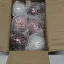 Cunhill 6 Pieces Decorative Balls for Bowls 6.5 cm / 2.5 Inch Orbs Glass Balls for Centerpiece Bowls Mosaic Sphere for Home Decoration Dining Table Christmas Party (White,Red,Reddish Black)