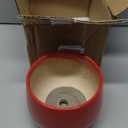 G EPGardening Ceramic Pot for Plants - 6 Inch Plant Pot with Drainage and Ceramic Tray, Modern Living Room Decor, Planter for Housewarming Gifts New Home, Red