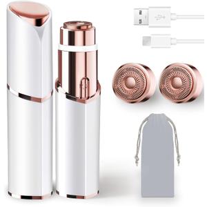 Facial Hair Removal for Women, Portable Lady Shaver, Rechargeable Painless Hair Remover for Face, Upper Lips, Chin, Peach Fuzz (White)