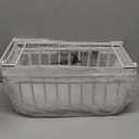 iSPECLE Chest Freezer Organizer Bins - 3 Pack Small Stackable Deep Freezer Organizer Bins for Most 7 Cu.FT Chest Freezer Sort Frozen Meats, Freezer Storage Bins Easy Access Food without Digging, White