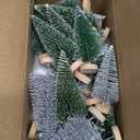 Christmas Decor Bottle Brush Trees Set- 24PCS Assorted Artificial Mini Snow Pine Trees with Wood Base for Village Miniature Craft Decorations for Home Indoor Party (Include Small Snow Blanket)