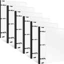 INFUN 1.5 Inch Telescoping 3 Ring Binder - 6PCS, Flexible Round Binder with Customizable Front Cover and Clear Catalog Pocket, 1.5Inch Rings, 370 Sheet Capacity-White