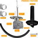 M MATI Fuel Cock Petcock Assy & Lever for Yamaha ATV Grizzly 350 660 Bruin 350 YFM350 YFM660 5KM-24500-10-00, Fuel Tank Switch Valve Part