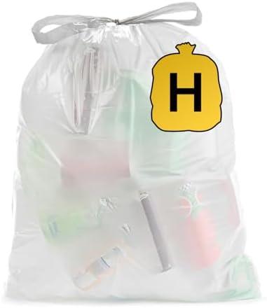 Ultrasac 13 Gallon 1.1 MIL White Drawstring Trash Bags - 19.25" x 28.5" - Pack of 320 - Fits simplehuman H