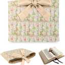 Bible Cover Case for Women,Large Bible Tote Bags for Women Organizer Quilted Bible Carrying Case(new) (Khaki Flower)