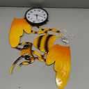 Unique Outdoor Clock Silent None-Ticking, Outdoor Wall Clock with Thermometer & Humidity, Waterproof Outside Clock for Patio, Living Room, Kitchen (Yellow Bee)