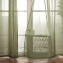 MIULEE Solid Color Sheer Curtains 84 Inches Long 2 Panels Set - Elegant Lightweight Grommet Light Filtering Window Voile Panels/Drapes/Treatment for Bedroom Living Room W42 x L84 Inch, Olive Green