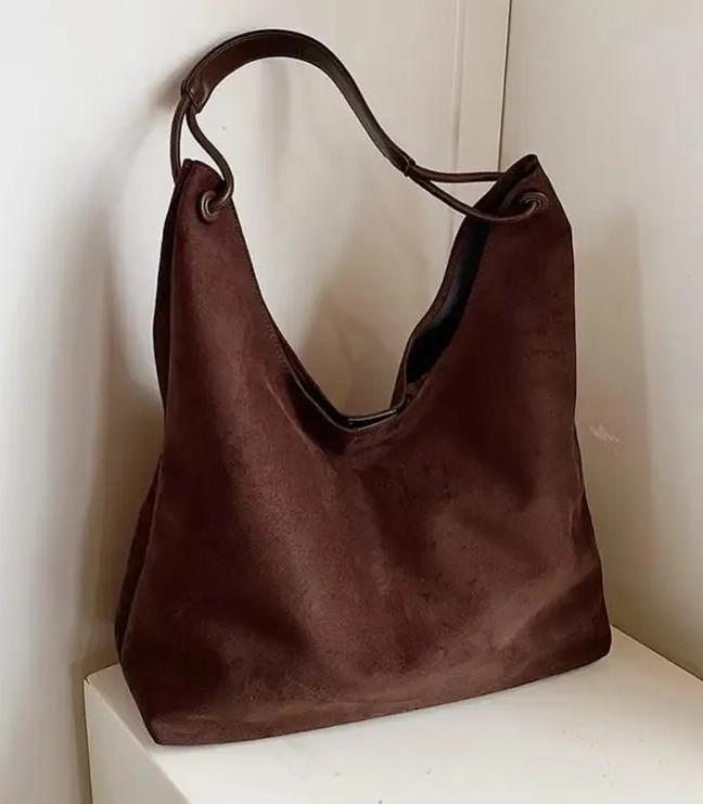 Women's Suede Tote Hobo Bag - Magnetic Closure Slouchy Shoulder Bag - Lightweight Everyday Handbag