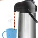 Thermal Coffee Carafe 74Oz, Keeps Drinks Hot for 12Hrs & Cold for 36Hrs, Insulated Stainless Steel Coffee Carafe for Hot Drinks, Easy One-Handed Dispensing for Office, Home, Party, Durable Tea Flask (Silver)