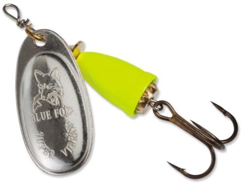 Blue Fox Super Vibrax Spinners - Silver Fluorescent Yellow, 0.18 oz, 1 pc, Freshwater Fish, Fishing Lure, Spinner 3Pack Blue Fox Super Vibrax Spinners - Silver Fluorescent Yellow, 0.18 oz, 1 pc, Freshwater Fish, Fishing Lure, Spinner 3Pack