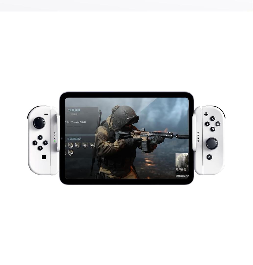 Switch Joycon Controller Holder for Mobiles and Tablets | Enhance Your Mobile Gaming with a Comfortable & Adjustable Grip | Compatible with Android/iOS/iPhone/iPad(Supports 12-25CM) (White).