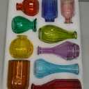 Eleganttime Bud Vases for Flowers,Glass Colored Bud Vase in Bulk Set of 10,Small Vintage Vase Bottle for Wedding Decorations,Garden and Home Decor,Centerpieces,Colorful Mexican Dcor