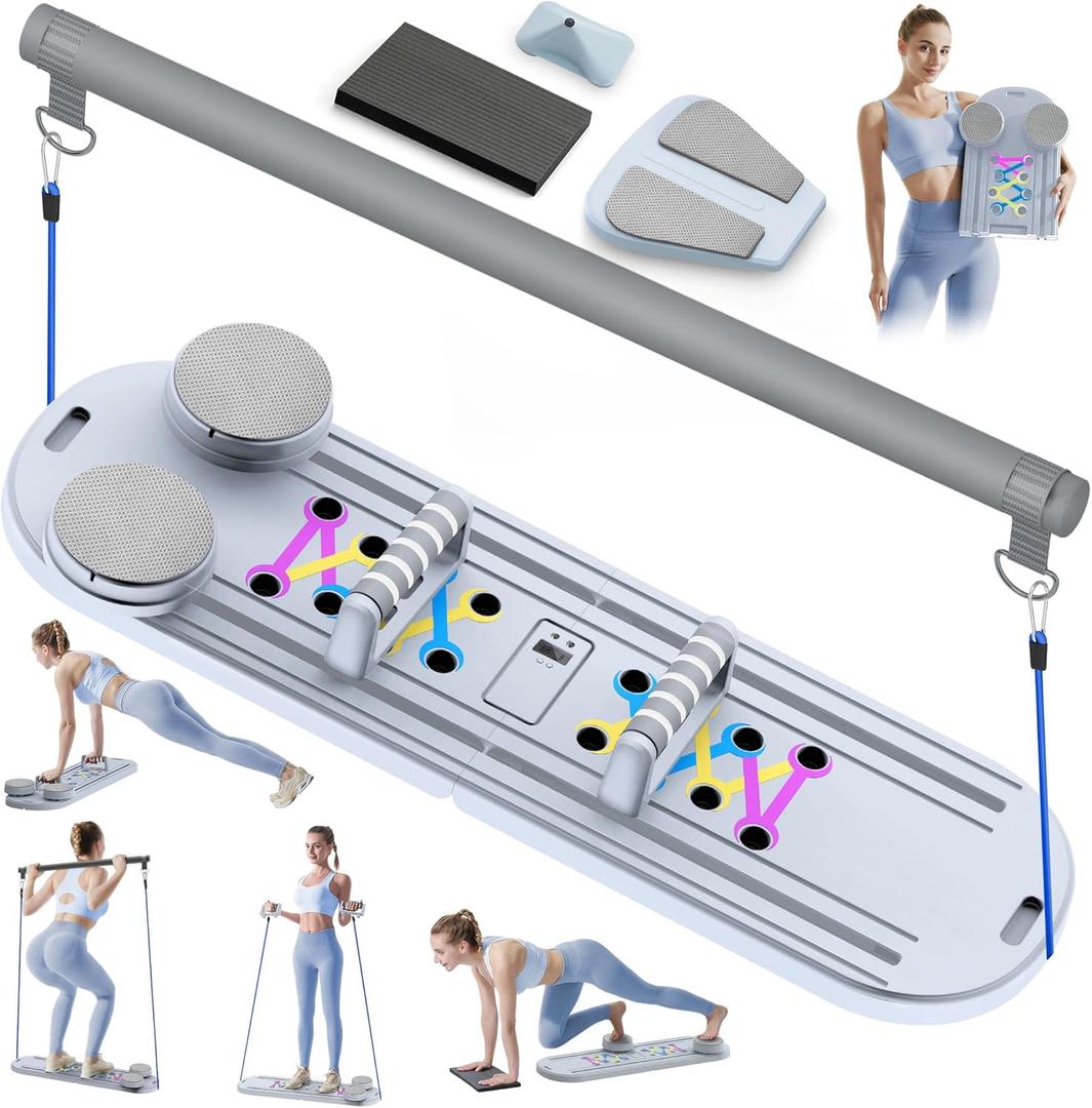 Pilates Board, Pilates Reformer Set, 2025 Multi-Purpose Foldable Pilates Reformer Board for Home Workout, 15 1 Upgrade Pilates Sliding Board for Women
