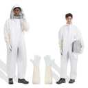 Bee Suit & Beekeeper Costume, Sting Proof Bee Suits for Men & Women, Full Body Polycotton Beekeeper Suit Beekeeping Suit with Ventilated Hood & Gloves for Backyard Beekeeping & Cosplay -S