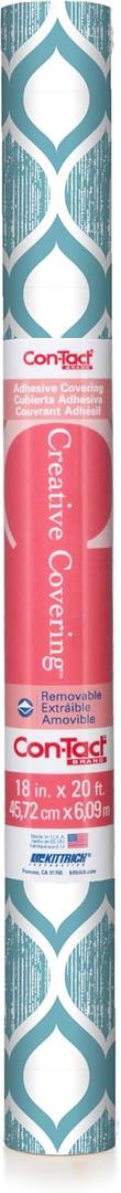 Con-Tact Brand Creative Covering, Self-Adhesive Shelf Liner, Multi-Purpose Vinyl Roll, Easy to Use and Apply, 18'' x 9', Savoy Blue Con-Tact Brand Creative Covering, Self-Adhesive Shelf Liner, Multi-Purpose Vinyl Roll, Easy to Use and Apply, 18'' x 9', Savoy Blue