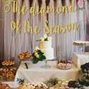 Cheereveal Tea Party Bridal Shower Decorations, The Diamond of The Season Banner Gold Glittering for High Tea Supplies, Garden Bridal Shower Metallic Paper Party Decorationsfor Girls Women