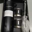 500ML/17oz creative cup with three lids, stainless steel insulated coffee cup - set - black - 500ML