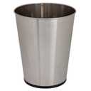Bath Bliss 5 Liter Small Wastebasket | Round Open Top | Trash Can | Bathroom | Bedroom | Kitchen | Office | Dorm | Disposal Waste Bin | Garbage | Stainless Steel (1 Pack)