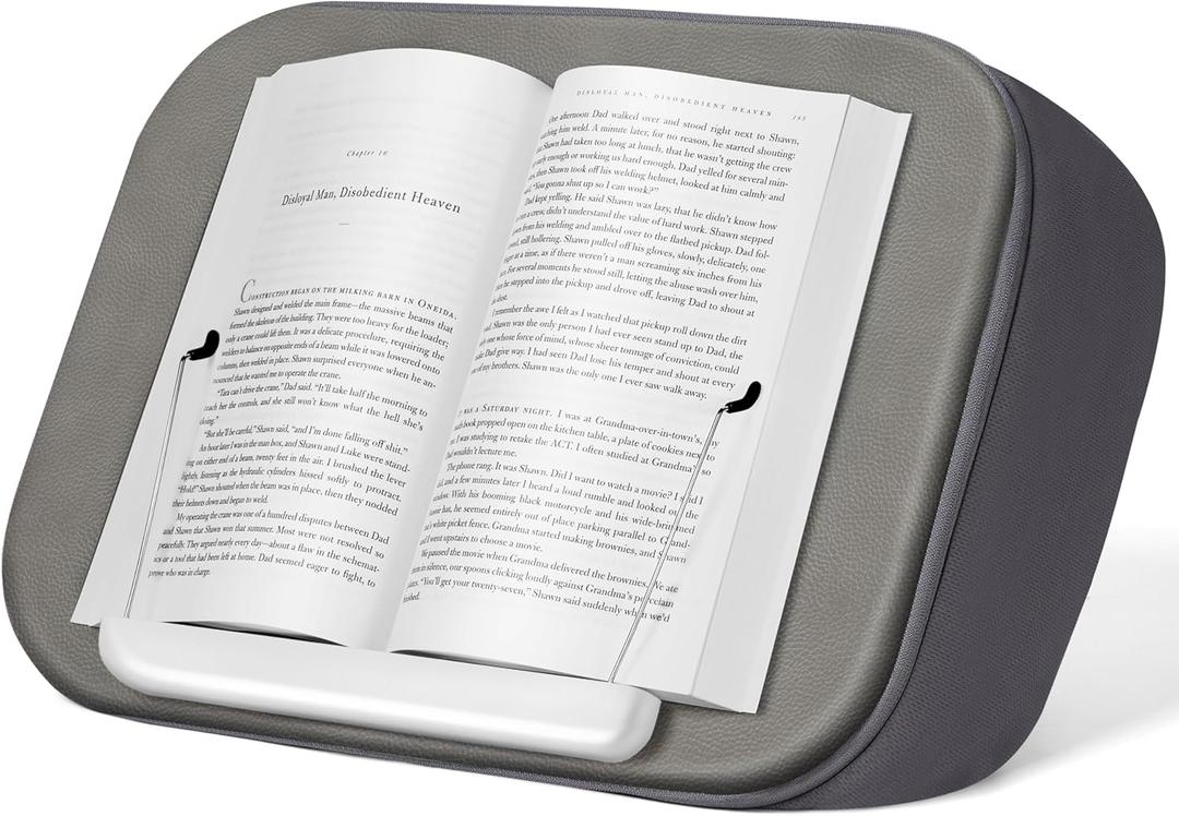 InnoGear Lap Beanbag Pillow Stands Book Holder, Hands-Free Tablets Mount Holder Cozy for Reading in Bed Desktop Accessories for iPad Kindle Books E-Reader