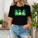 Womens St Patricks Day Shirt Lucky Shamrock Paddy's Day T-Shirt Irish Clover Tee Tops (Medium, Black)