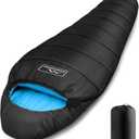 KAMPKEEPER Mummy Sleeping Bag for Adults,3-4 Seasons Cold Weather,Waterproof,Lightweight,Non-Snag Zipper with Adjustable Hood Perfect for Backpacking, Hiking,Camping (Blue)