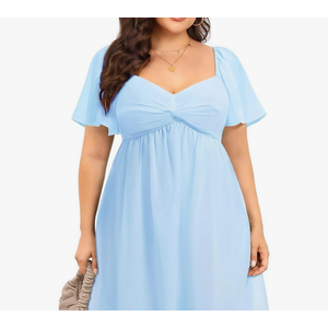 Fashion Women Graduation Dress (Size M, Light Blue)