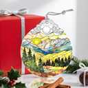 2 x Christmas Ornaments: Stained Glass Ornament, Christmas Tree Ornament, Hanging Ornaments for Home Decor & Xmas Tree Decorations, Exquisite Holiday Decor, Gifts & Holiday Present - Mountain Range