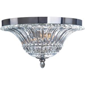 Elegant Designs FM1002-CHR 2 Light Glass Ceiling Light Glacier Petal Flushmount, Chrome