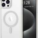 2 x Anuck Case for iPhone 15 Pro Max Case Magnetic Phone Case Compatible with MagSafe, Soft TPU Bumper Hard Translucent Matte Back Slim Fit Shockproof Protective Cover for Men Women Girls - Cream White