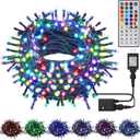HOME LIGHTING 66ft Christmas Decorative Mini Lights, 200 LED RGB Changing 8 Functional Green Wire Fairy Halloween Lights with Remote Timer, Plug in Indoor Outdoor Xmas Wedding Party Decor