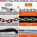 Fingerprint Bike Chain Lock, Heavy Duty Bluetooth Bike Lock Waterproof Biometric Keyless Anti-Theft Lock with 3.3 Feet Long Chain Lock for eBike Scooter Gate Ski Snowboard